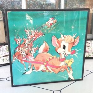 Rudolph the Red Nosed Reindeer Christmas Album + Cover Original Graphics Framed